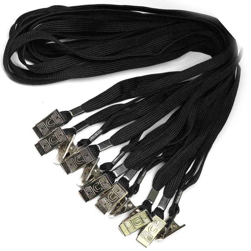 Beebel Black Lanyard Beebel 50PCS 32-Inch Flat Lanyards with Badge Clip Bulk Lanyard for Id Badges Name Tag Badge Holders (Black) - Image 4